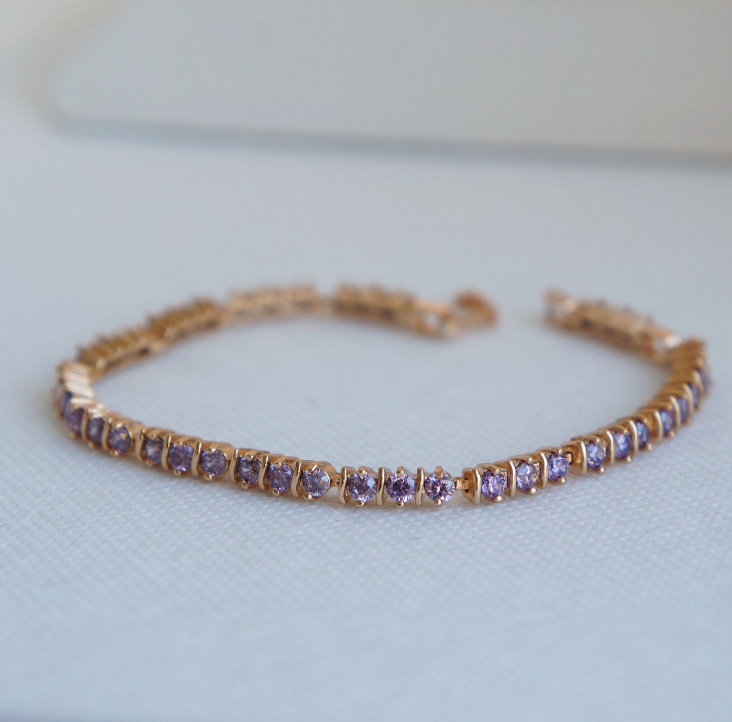 Lilac CZ Bracelet in Rose Gold