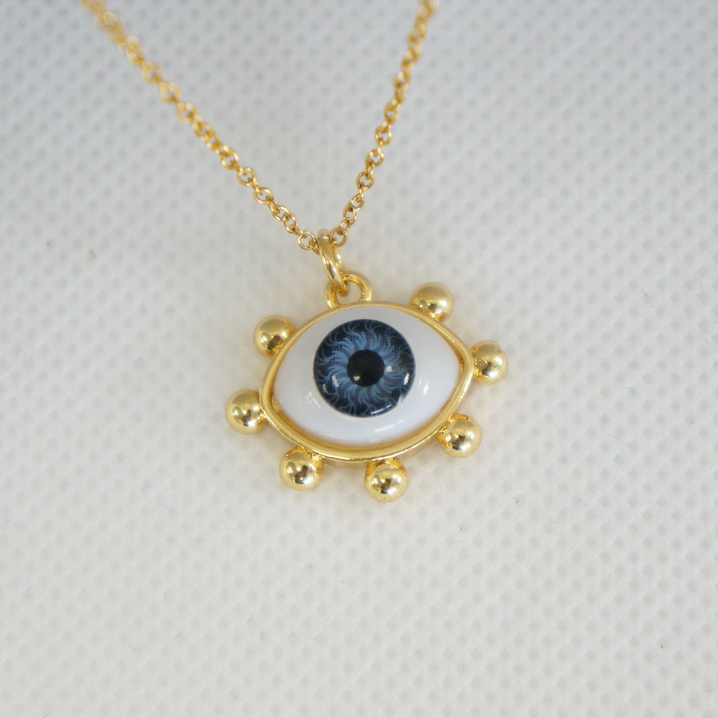 Blue Eye Large Pendant, Gold Protection Pendant