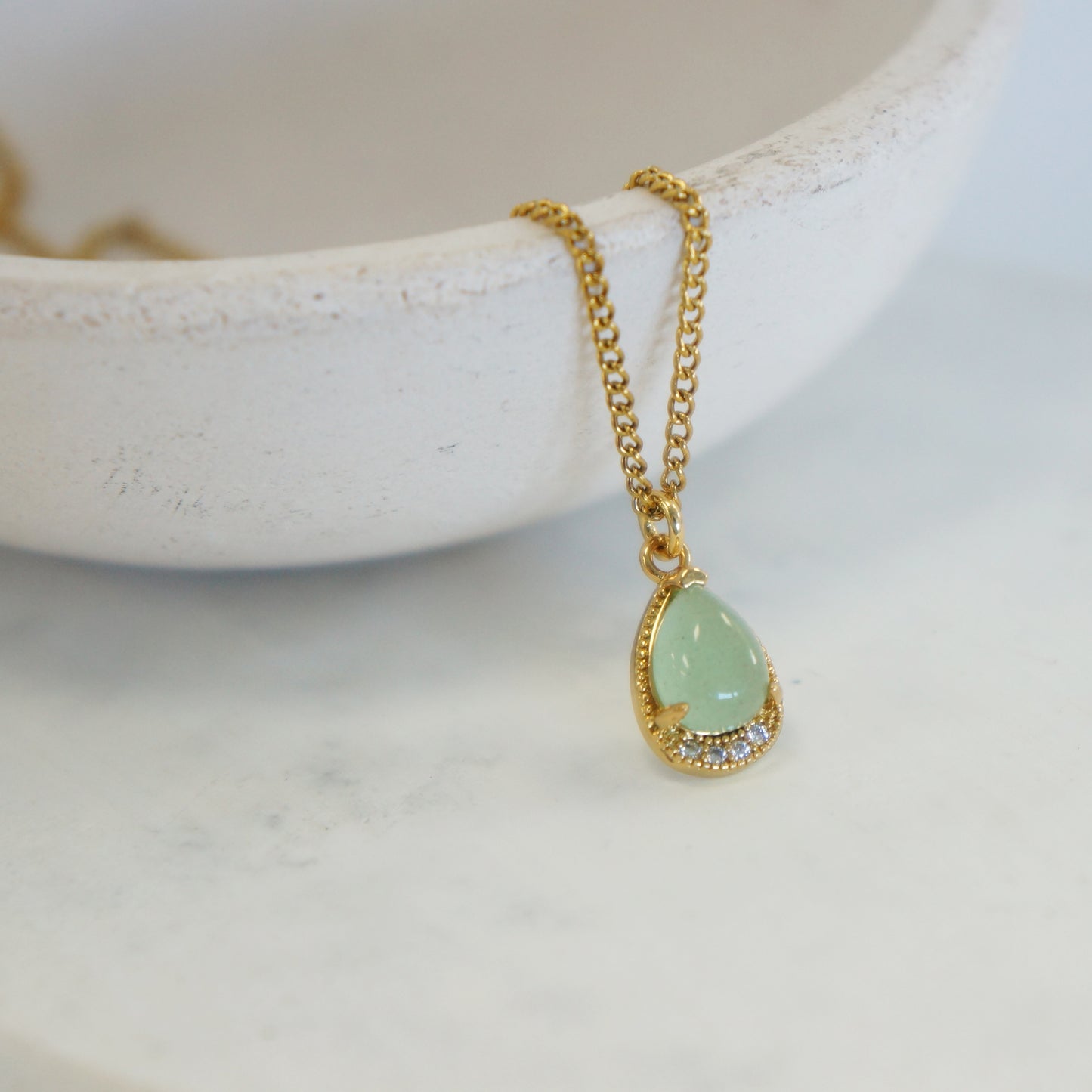 Small Aventurine Drop Necklace