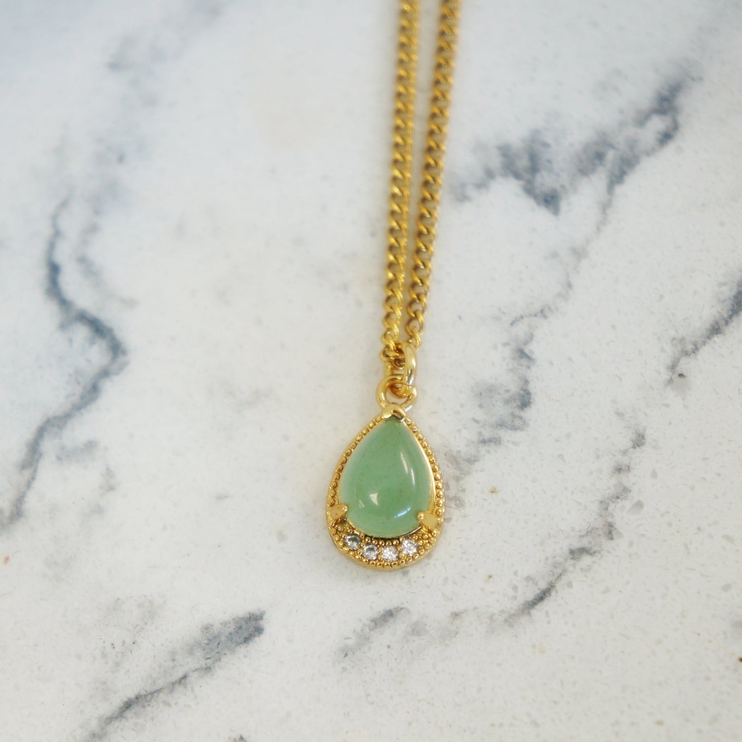 Small Aventurine Drop Necklace