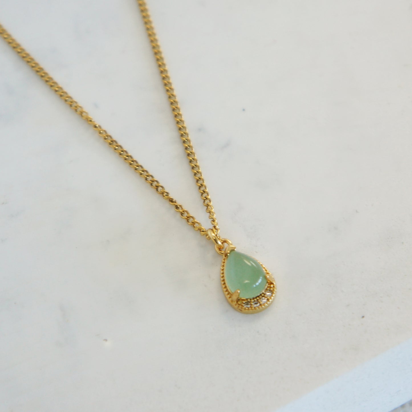 Small Aventurine Drop Necklace