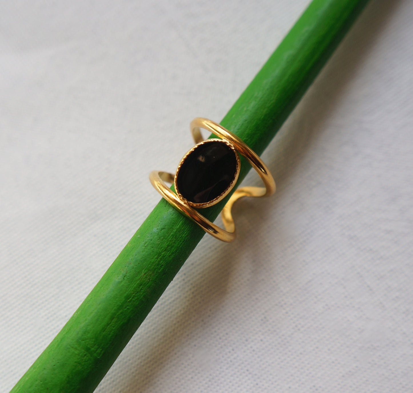 Black Oval Signet Style Ring