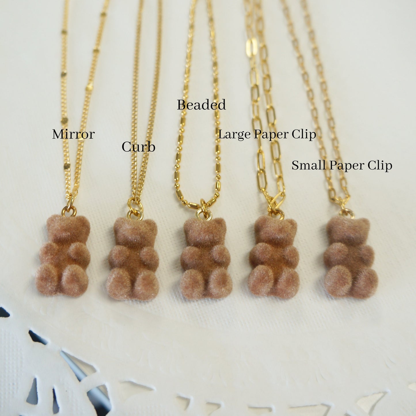 Small Bear Gold Necklace Velvet Tiny Bear Necklace Gift for Girls Bear Charm Necklace Teddy Bear Jewlery Valentines Necklace Gift Baby Girl