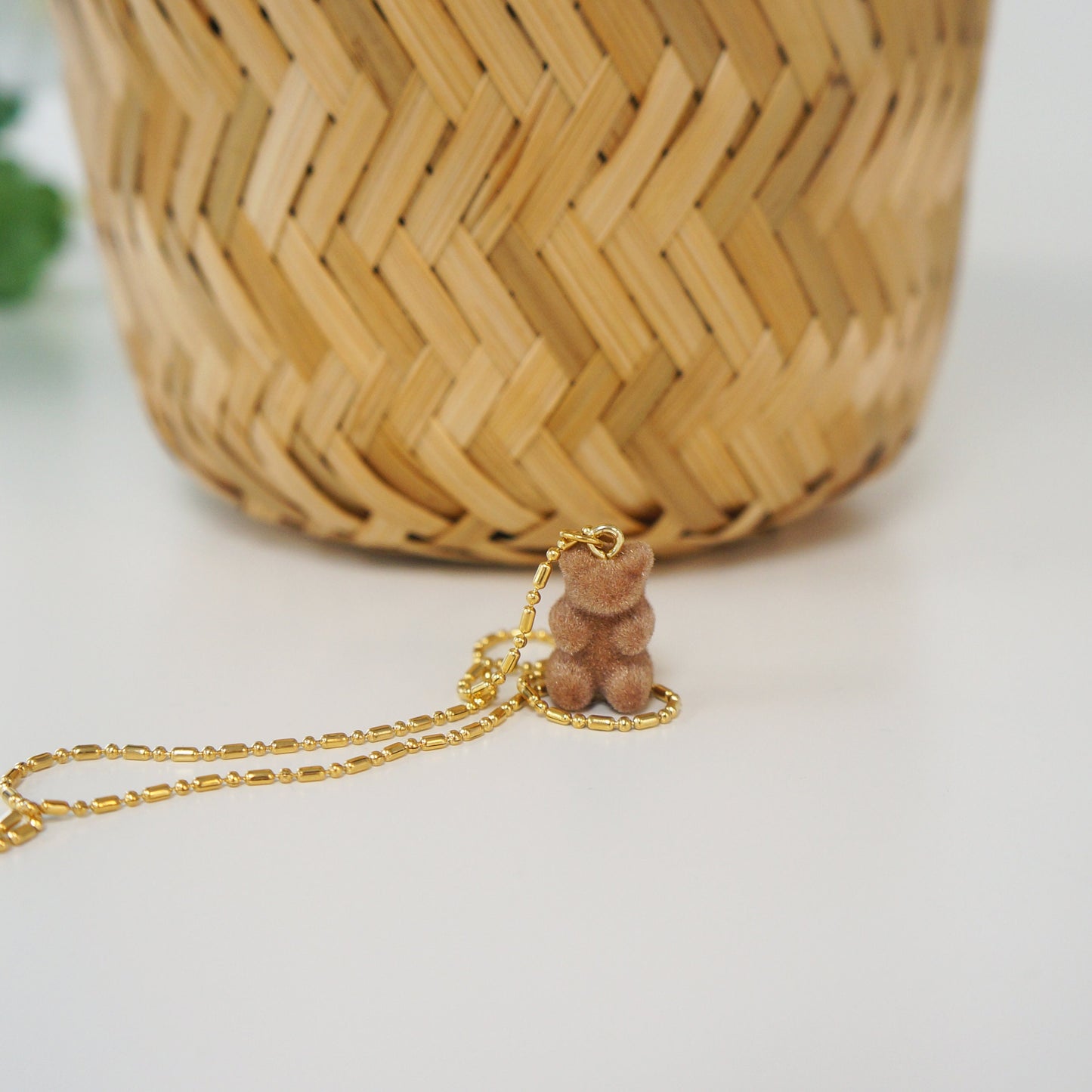 Small Bear Gold Necklace Velvet Tiny Bear Necklace Gift for Girls Bear Charm Necklace Teddy Bear Jewlery Valentines Necklace Gift Baby Girl