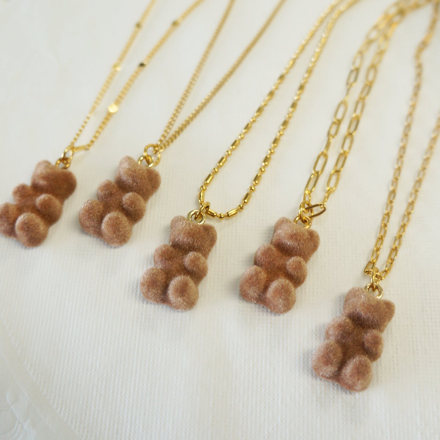 Small Bear Gold Necklace Velvet Tiny Bear Necklace Gift for Girls Bear Charm Necklace Teddy Bear Jewlery Valentines Necklace Gift Baby Girl