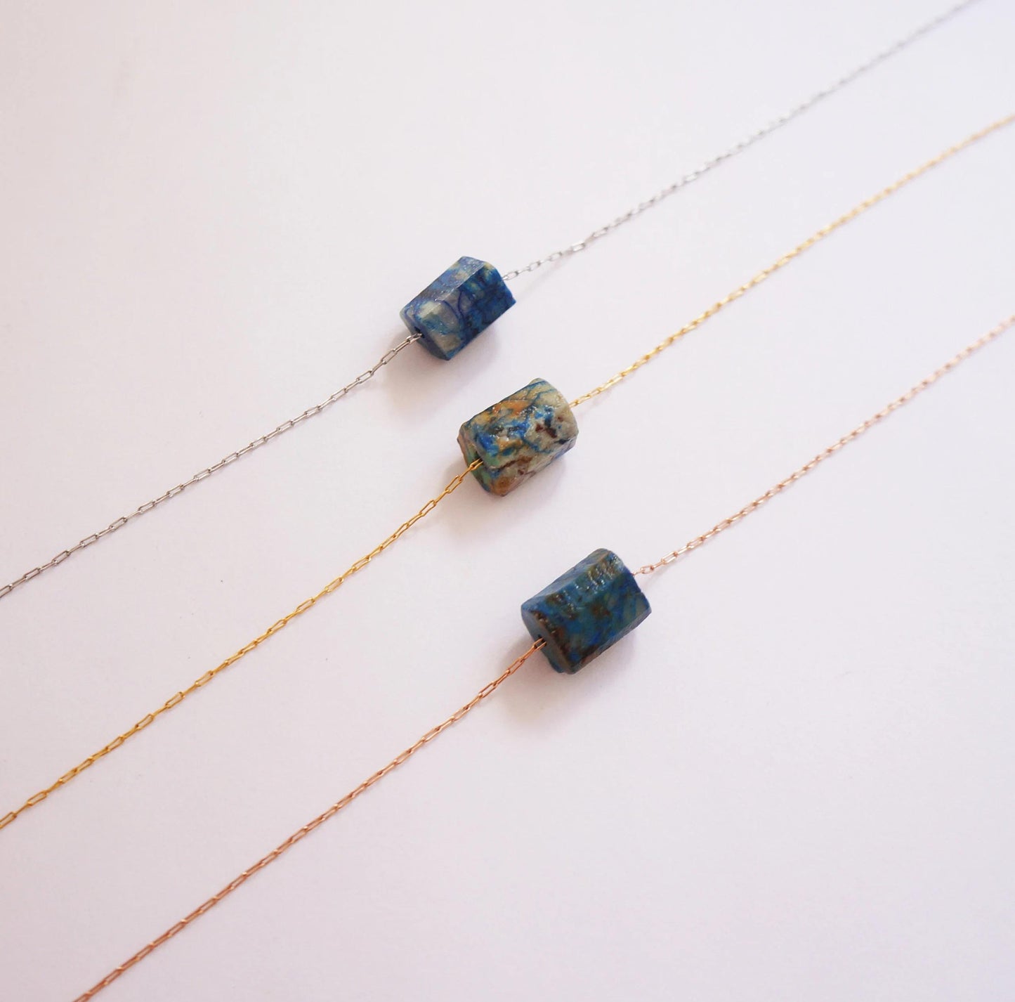 Raw Blue Chrysocolla Necklace Rough Stone Pendant Necklace Calm  Necklace Natural Chrysocolla Necklace Gift for Her