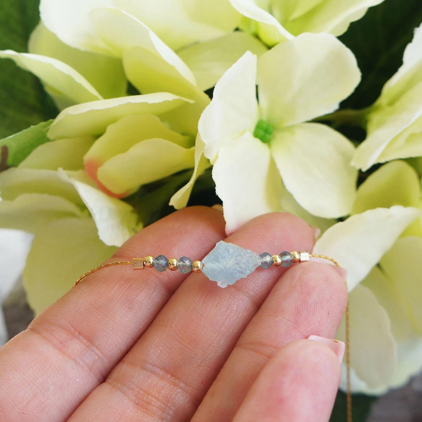 Aquamarine Bracelet Raw Natural Aquamarine