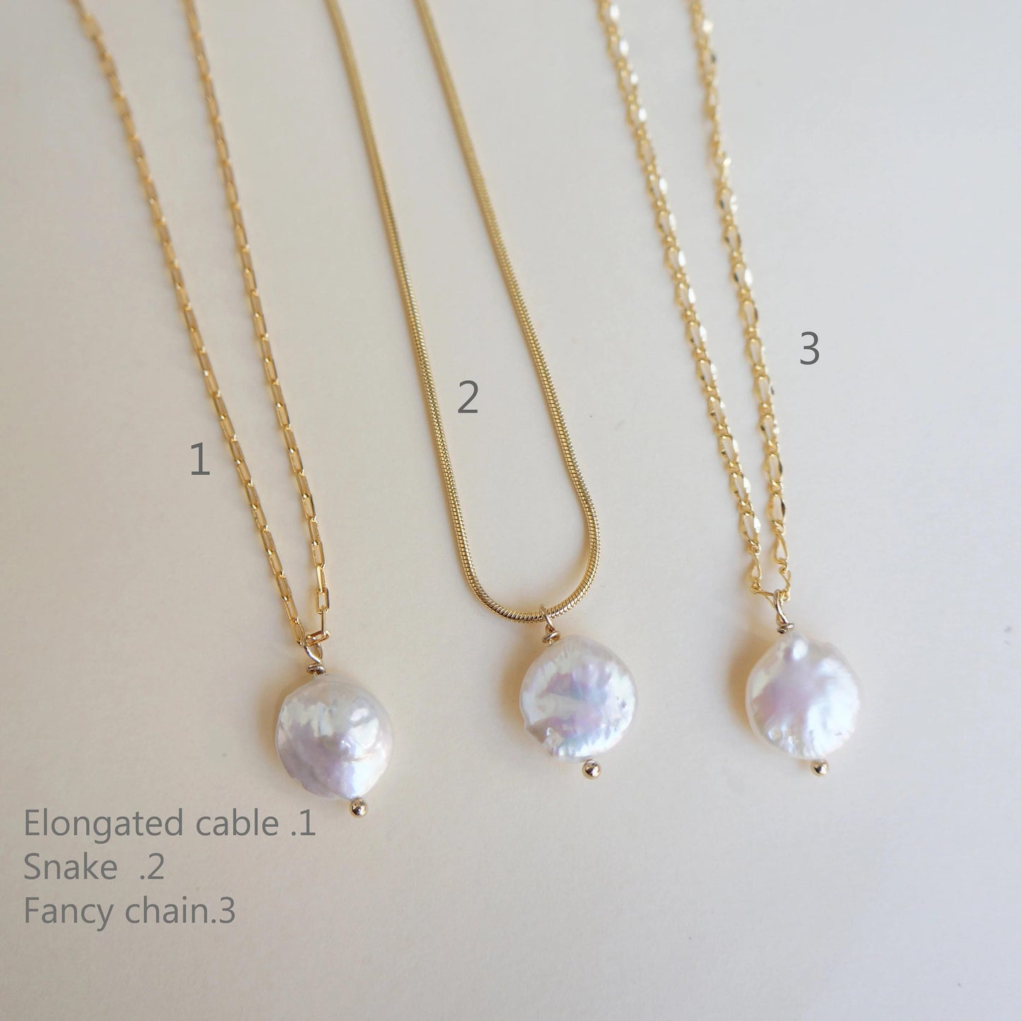 Pearl Necklace Irregular Pendant Necklace Coin Pearl June Birthstone