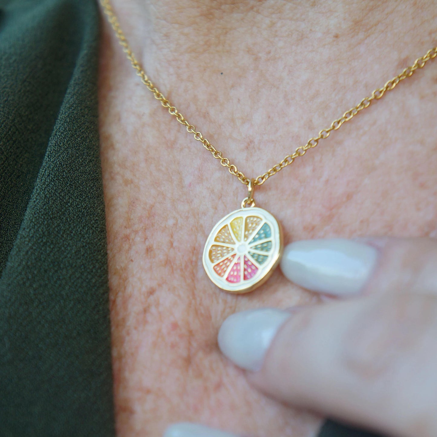 Colorful Fruit Charm Necklace