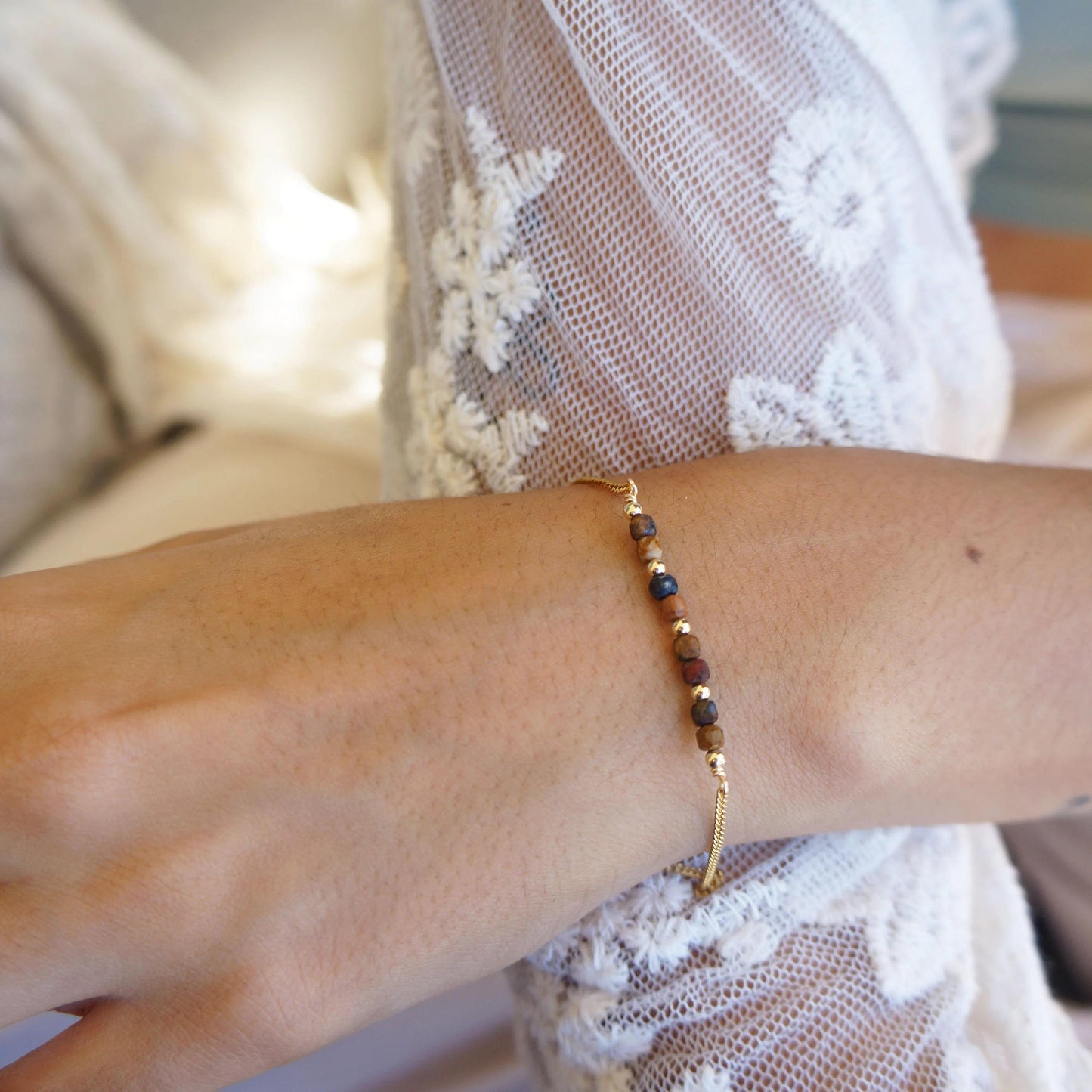 Delicate Gemstone Gold Fill Bracelet