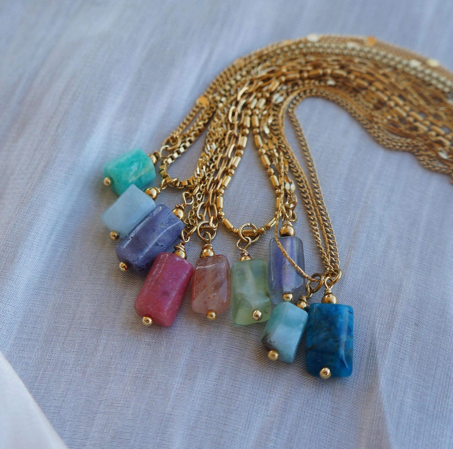 Natural Crystal Gem Necklace Gift Raw Necklace Protection Stone Necklace l Powerful Necklace for Woman