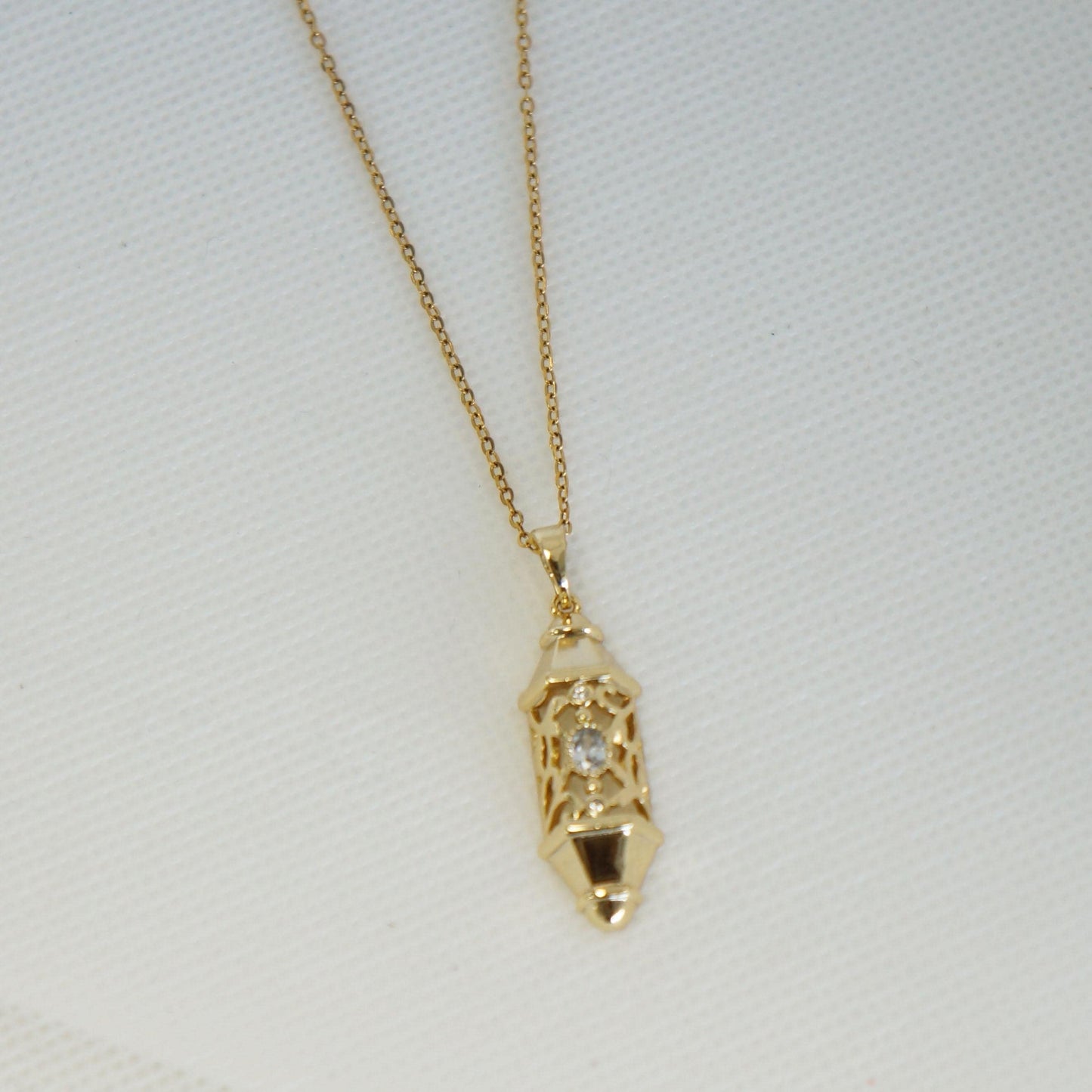 Gold Lantern Charm Pendant, Gold Charm Necklace, Simple Gold Necklace, Minimalist Jewelry, Layering Necklace, Gift For Her