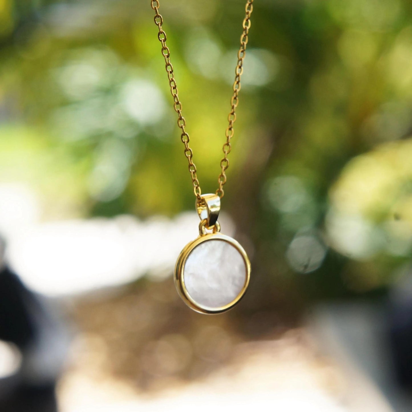 Gold Coin Pearl Necklace, Dainty Charm Pendant, Mother of Pearl Accent, Elegant Gift Idea, Delicate Jewelry Gift for Her Disc Pearl