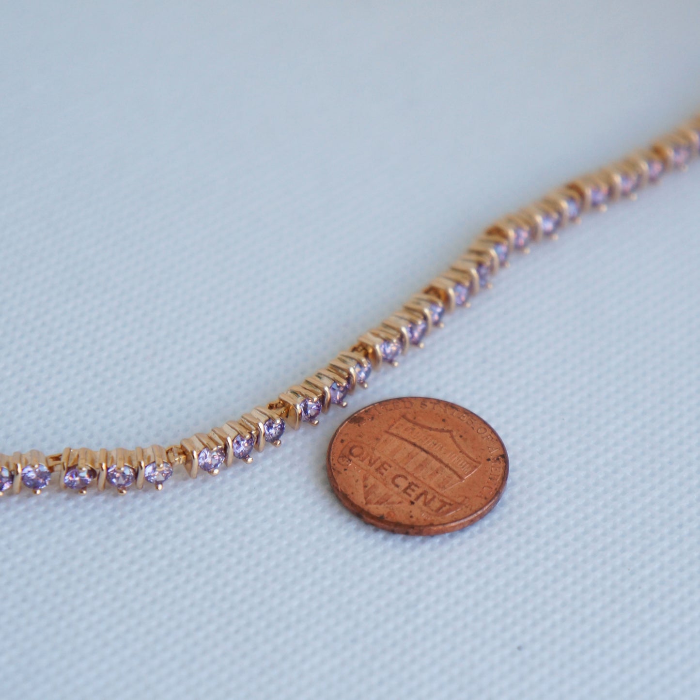 Lilac CZ Bracelet in Rose Gold