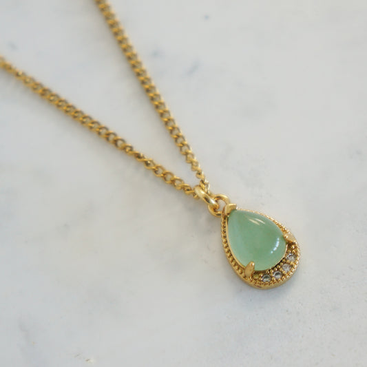 Small Aventurine Drop Necklace