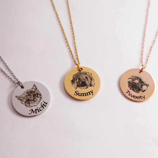 Memorial Pet Portrait Necklace