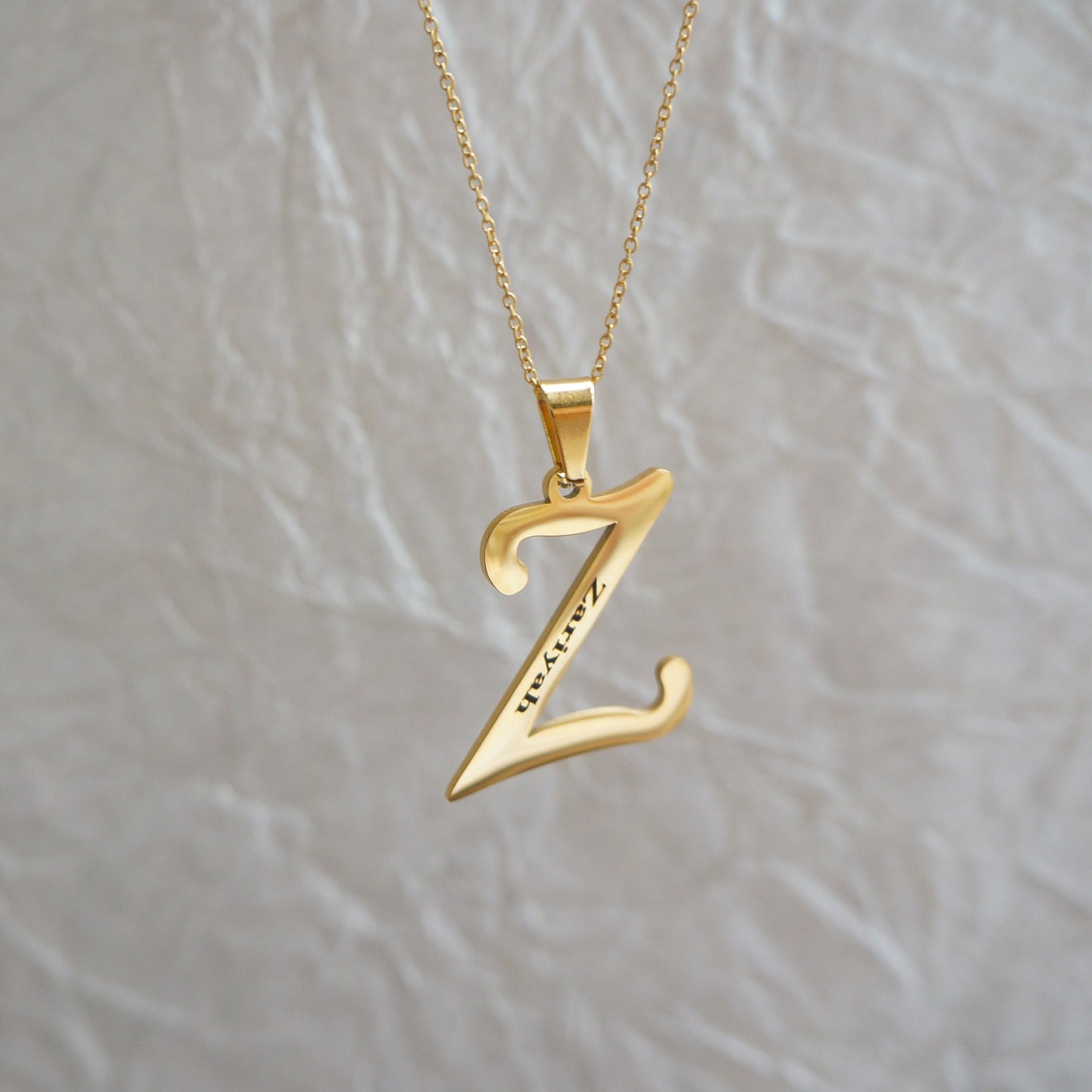 Gold Letter Necklace/ Large Initial Necklace/ Engraved Name/ Personalized Gift for Her/ Bridesmaids Necklaces