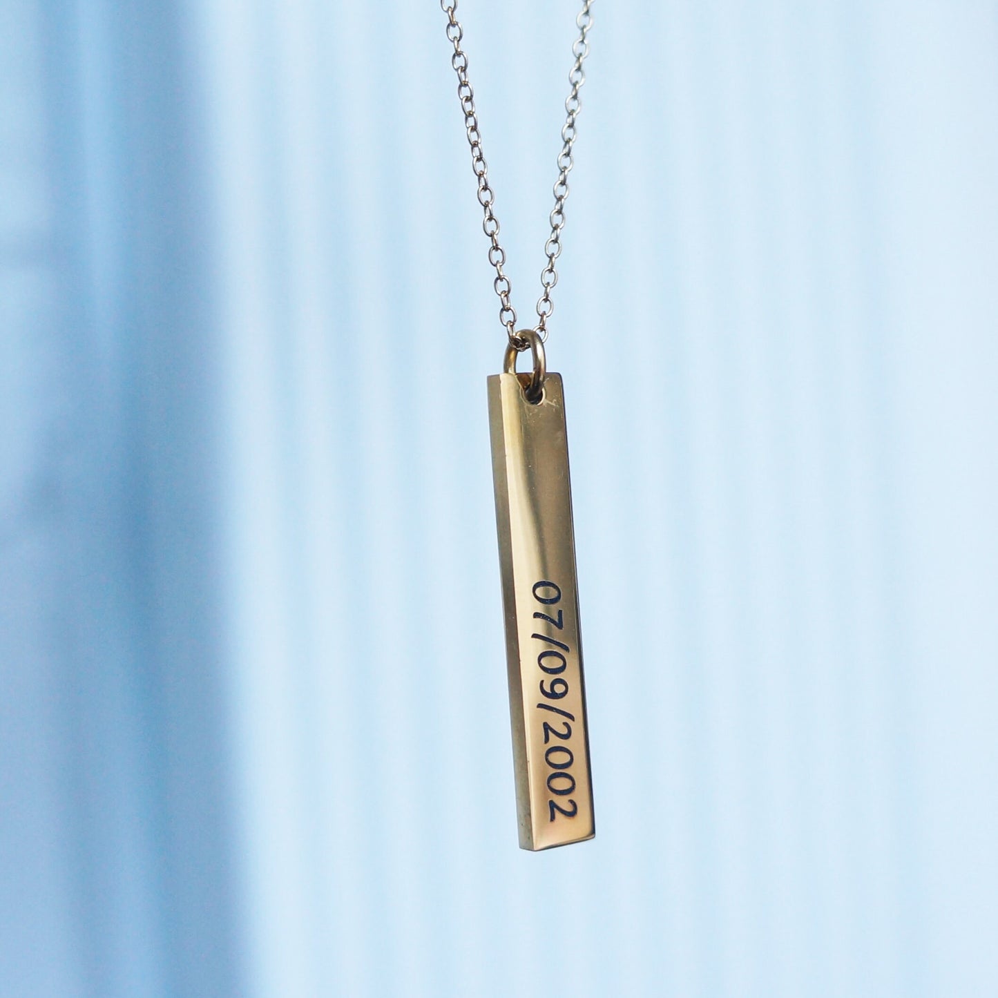 Personalized Dainty Gold Necklace/Mother's Day Necklace Gift/ Custom Made Vertical Bar Necklace/ Engraved Name Necklace Gift for Women