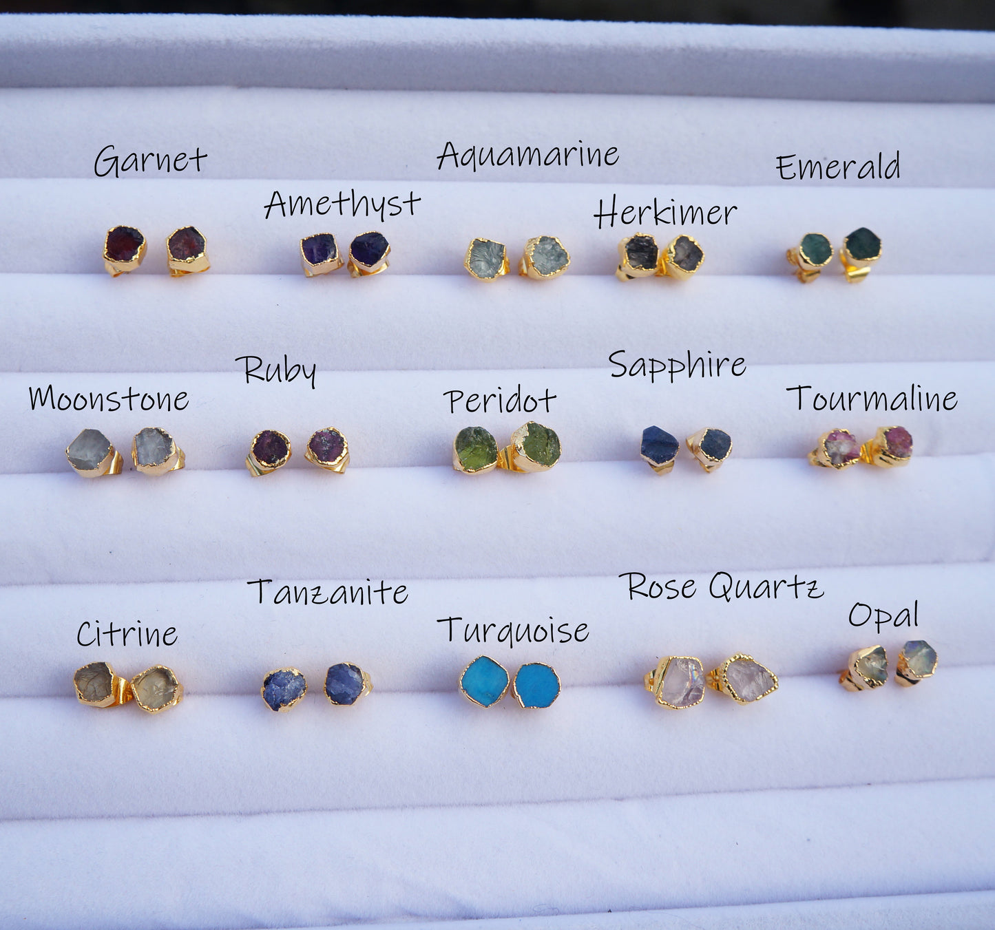 Tiny Citrine Post Stud Earrings Rough Tiny Gemstone Earrings for Her Anniversary Graduation Gift November Birthstone Citrine Jewelry