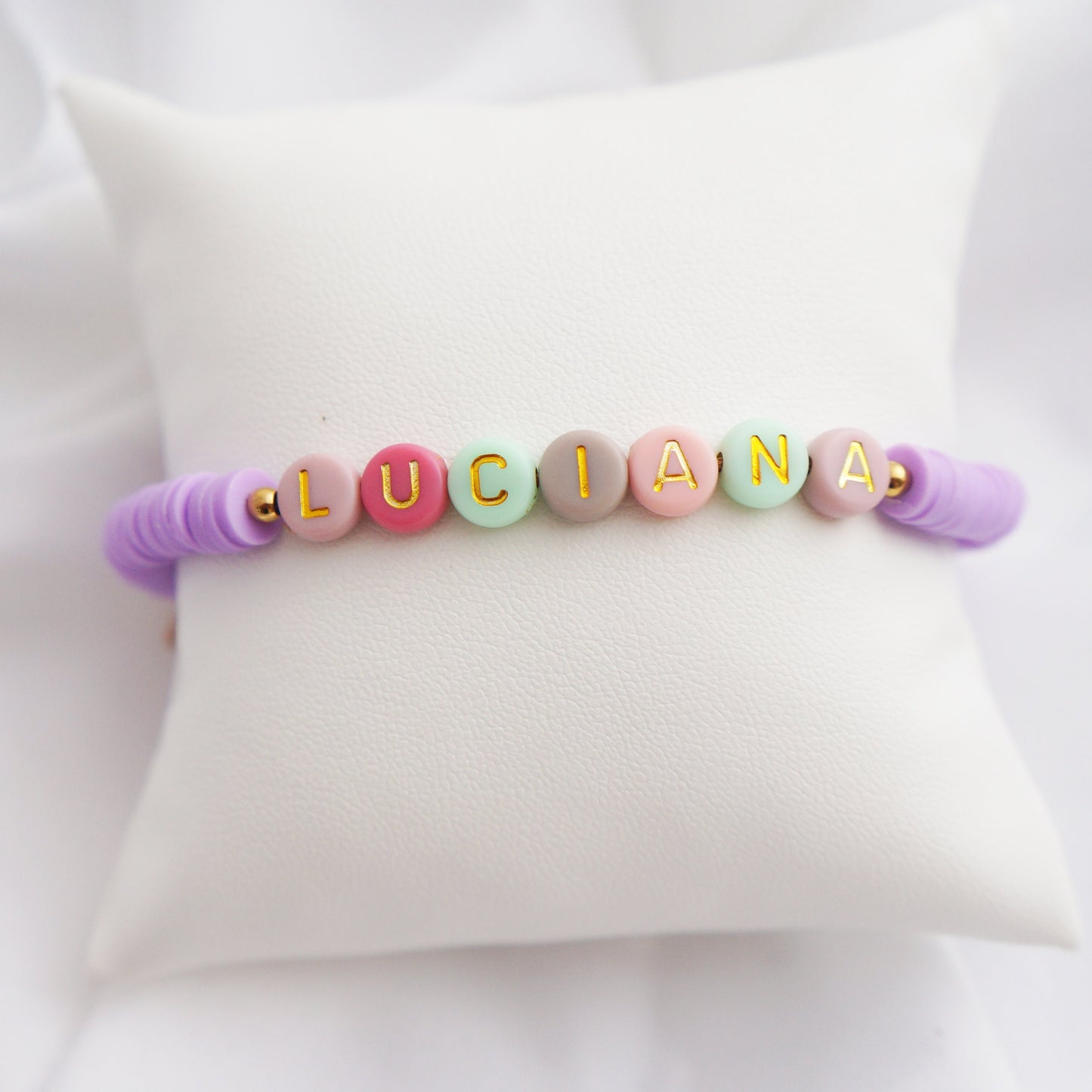 Full Color Friendship Name Bracelets Heishi Bracelets Fun Summer Custom Jewelry Gift Friendship Personalized Bracelets B30