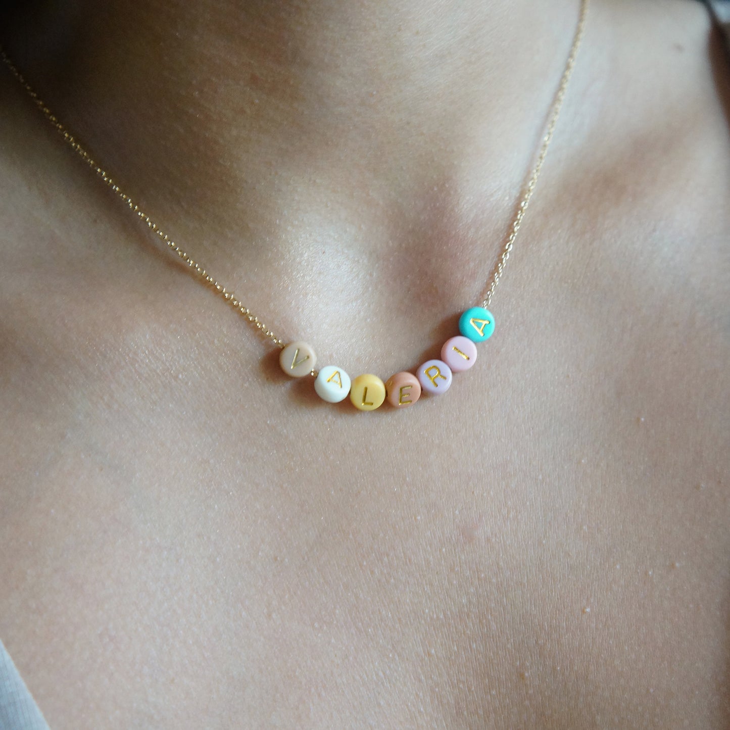 Beaded Colorful Letter Name Necklace