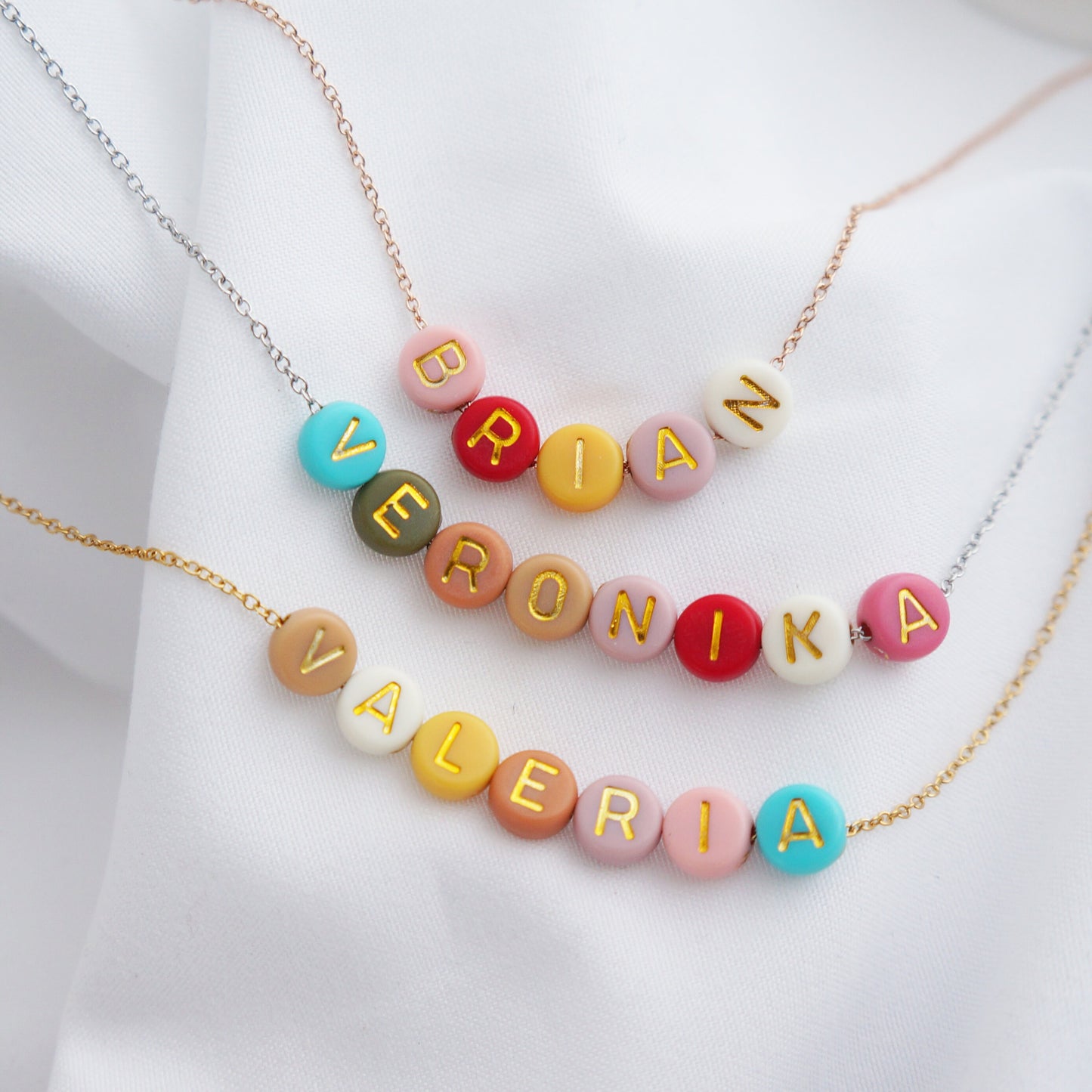 Beaded Colorful Letter Name Necklace