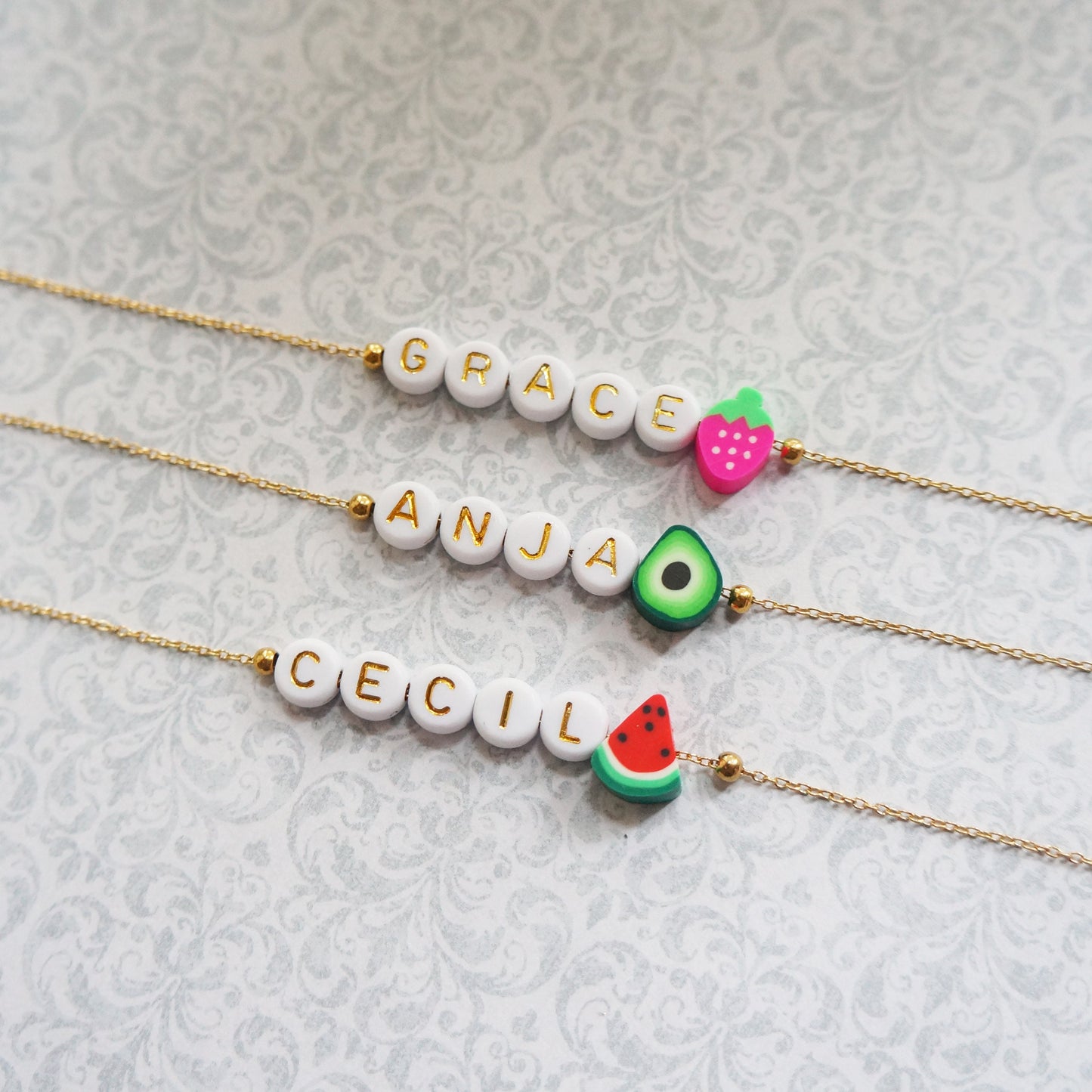 Fruity Beaded Name Necklace