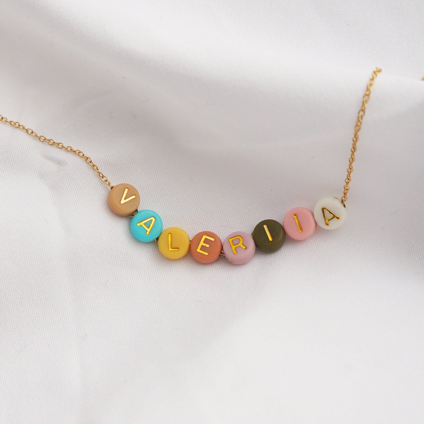 Beaded Colorful Letter Name Necklace