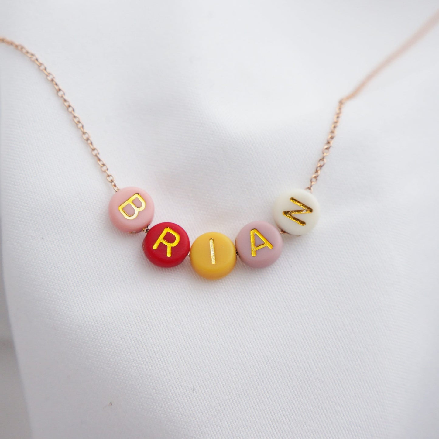 Beaded Colorful Letter Name Necklace