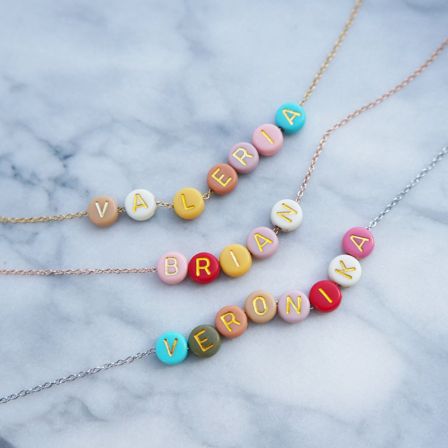 Beaded Colorful Letter Name Necklace