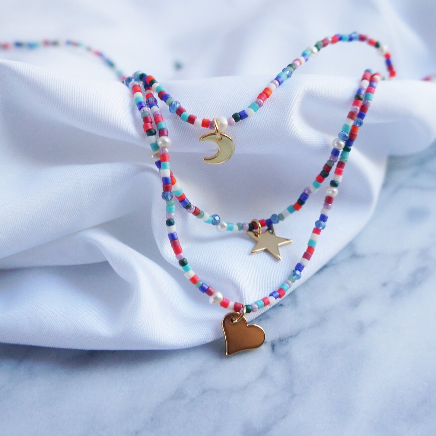 Dainty Colorful Beaded Charm Necklace Tiny Seed Beads White Fresh Water Pearls Necklace Choker Bohemian Necklace Gift for Women