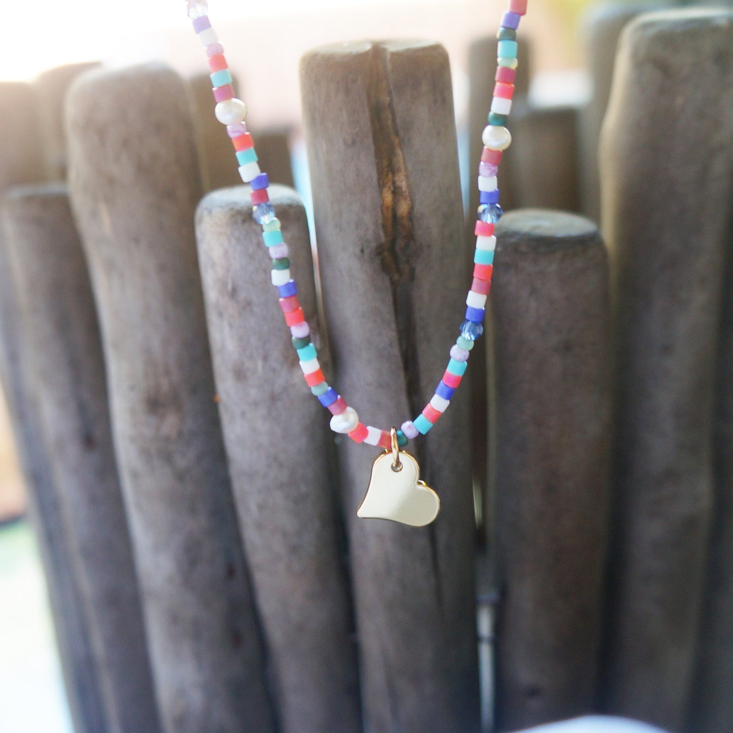 Dainty Colorful Beaded Charm Necklace Tiny Seed Beads White Fresh Water Pearls Necklace Choker Bohemian Necklace Gift for Women