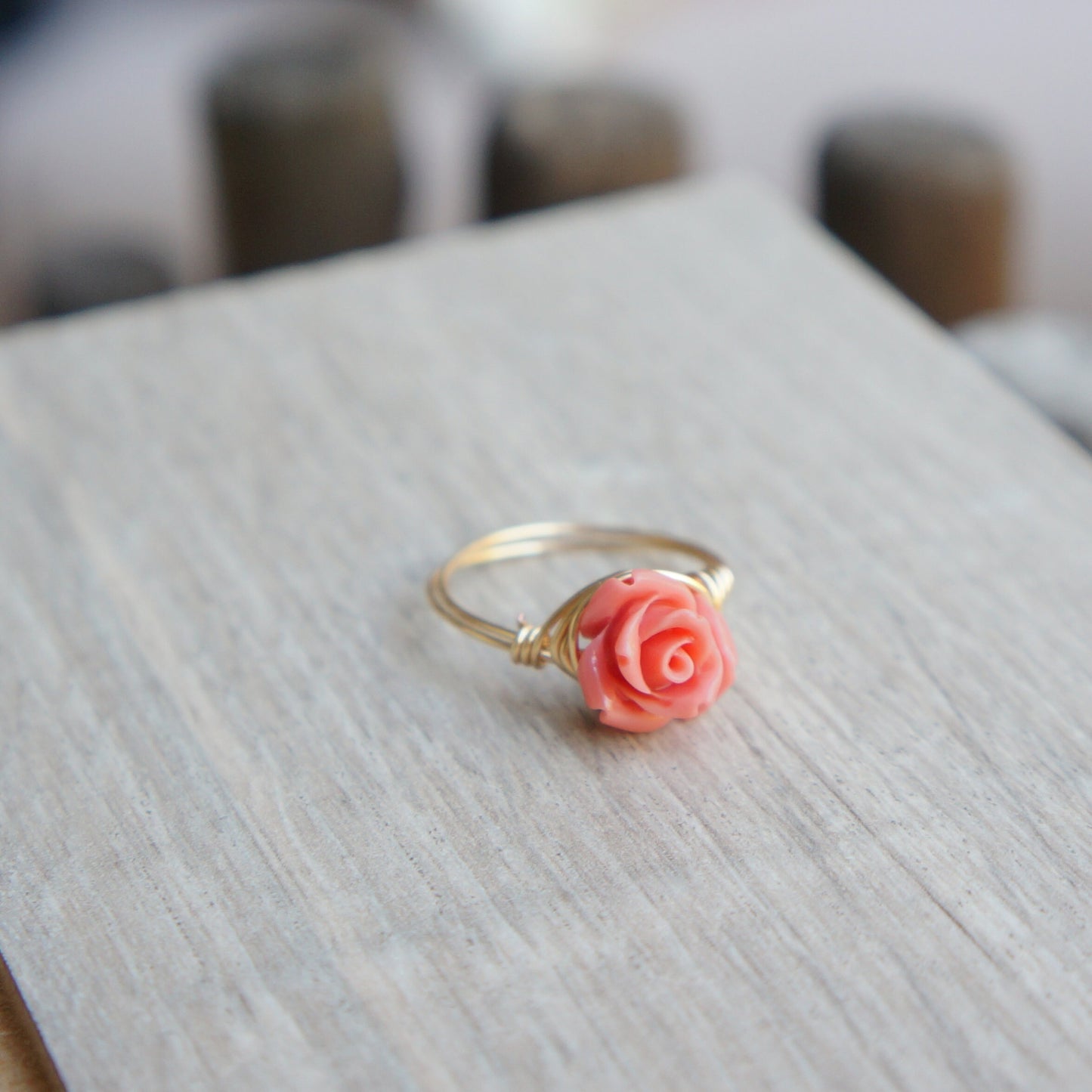 Little Rose Ring Wire Wrapped Flower Rings Dainty Rings Gift for Bridesmaids Fairy Tale Ring Romantic Vintage Style Rose Ring