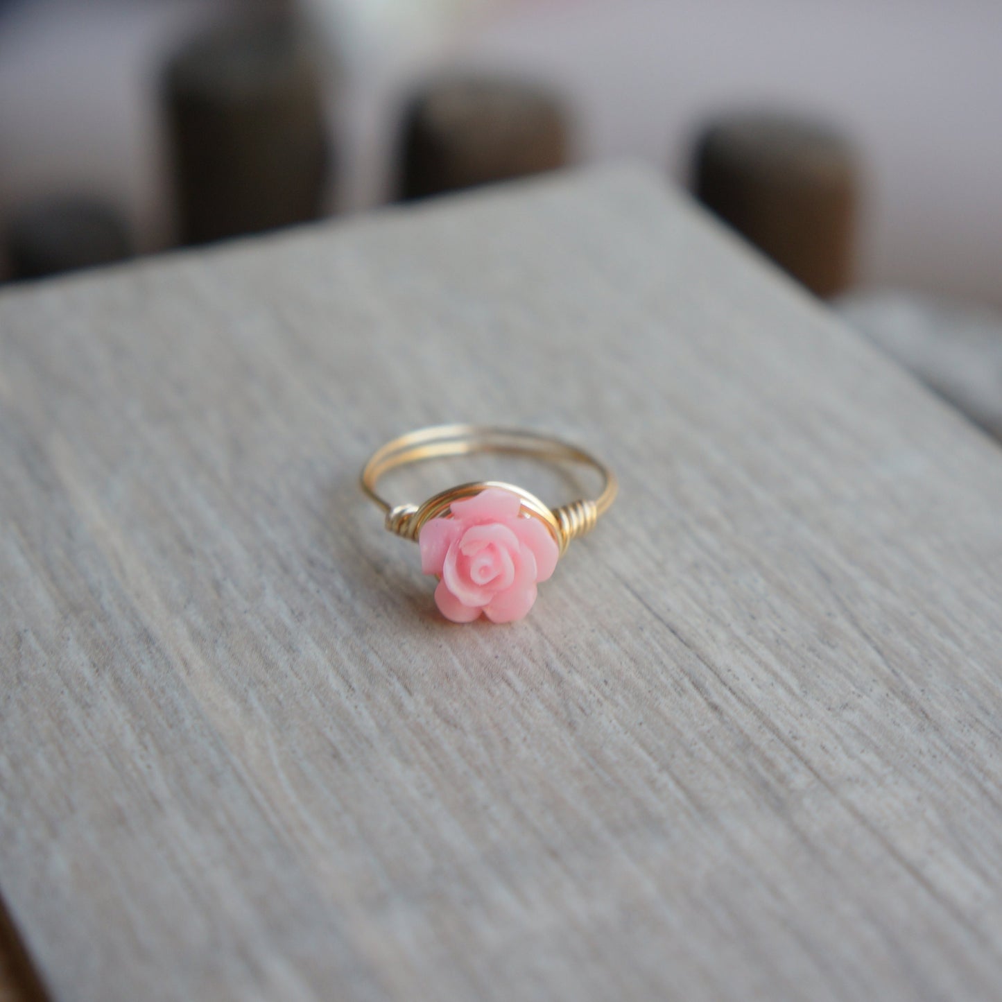 Little Rose Ring Wire Wrapped Flower Rings Dainty Rings Gift for Bridesmaids Fairy Tale Ring Romantic Vintage Style Rose Ring