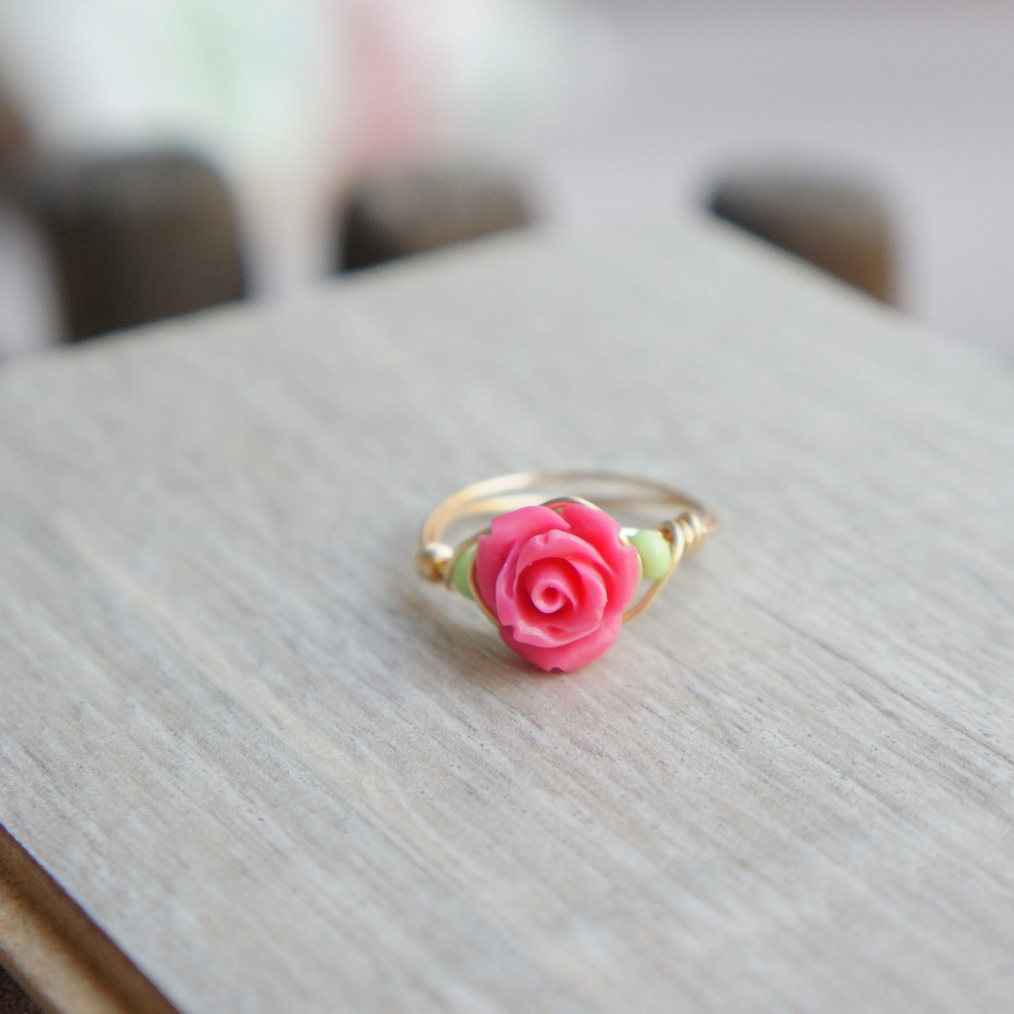 Little Rose Ring Wire Wrapped Flower Rings Dainty Rings Gift for Bridesmaids Fairy Tale Ring Romantic Vintage Style Rose Ring