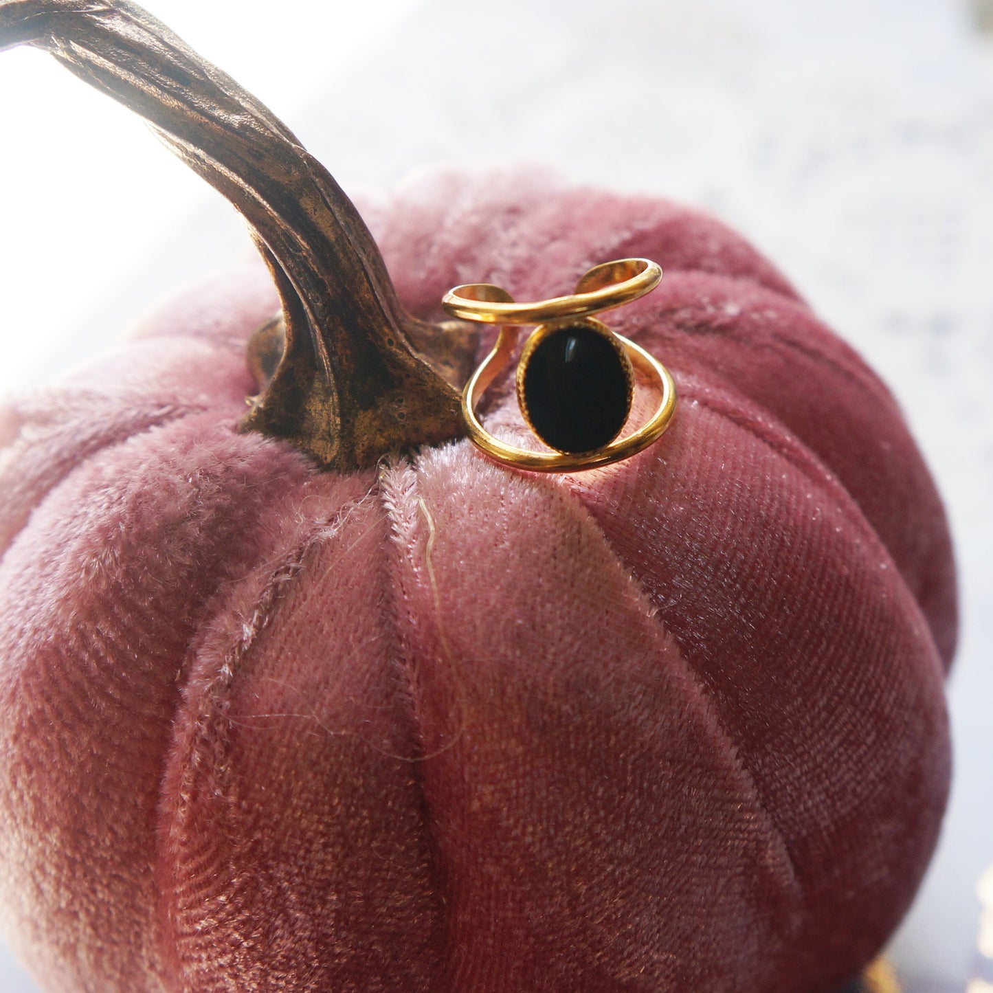 Black Oval Signet Style Ring