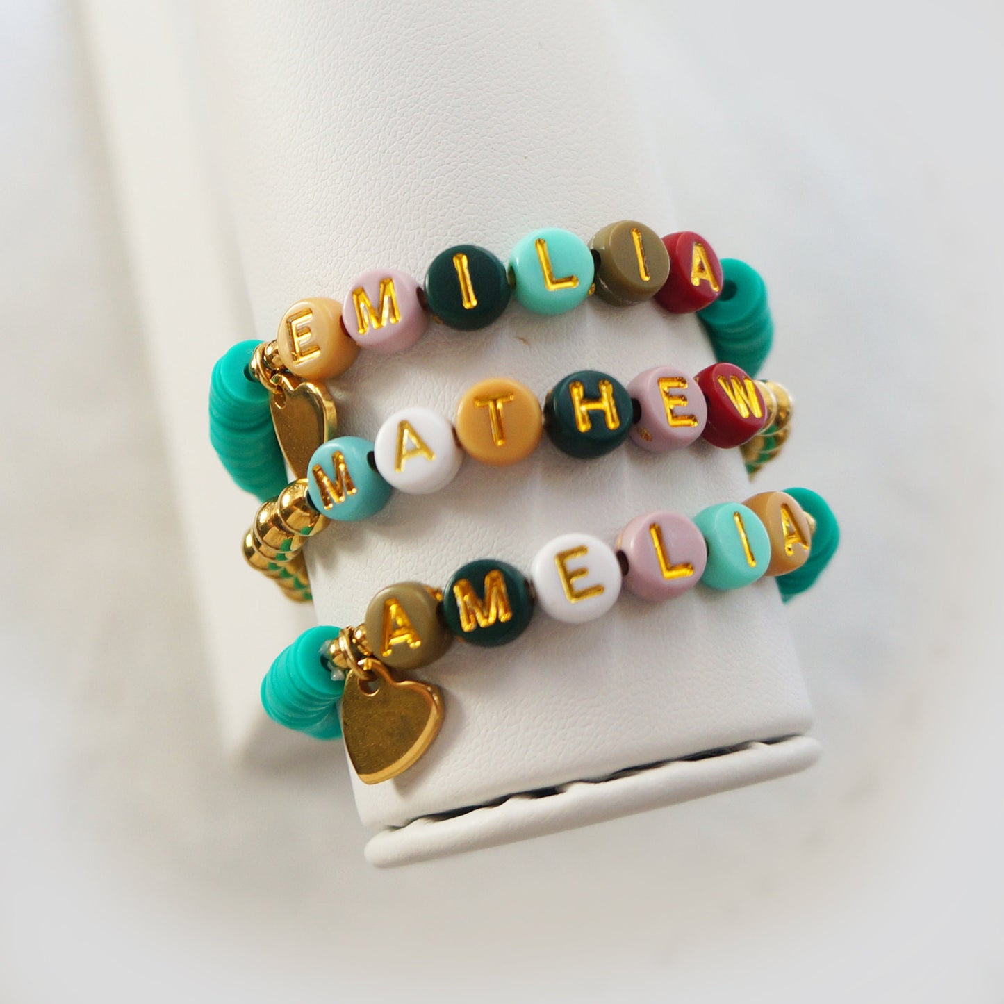 Mom Bracelet Heart Women Bracelet Children Names Adjustable Colorful Beaded Bracelet Fall Colors Bracelet Custom Gift for Friend