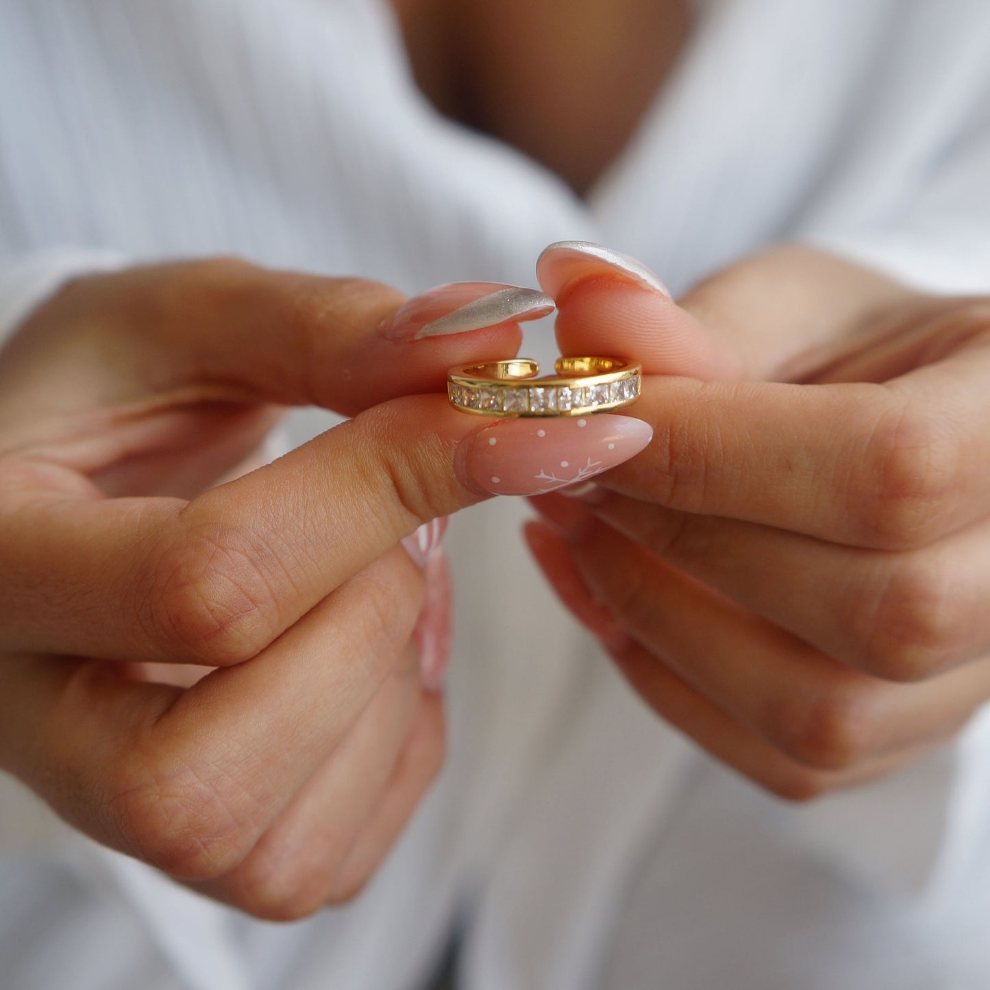 Ultra Dainty Gold Filled Delicate Stacking Diamond Ring Thin Minimalist Ring Anniversary Band Simple Delicate Gold Band