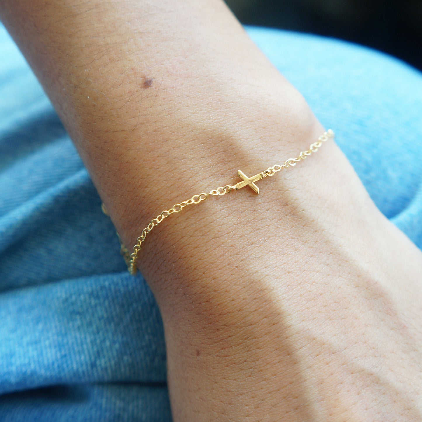 Gold Filled Tiny Initial Bracelet