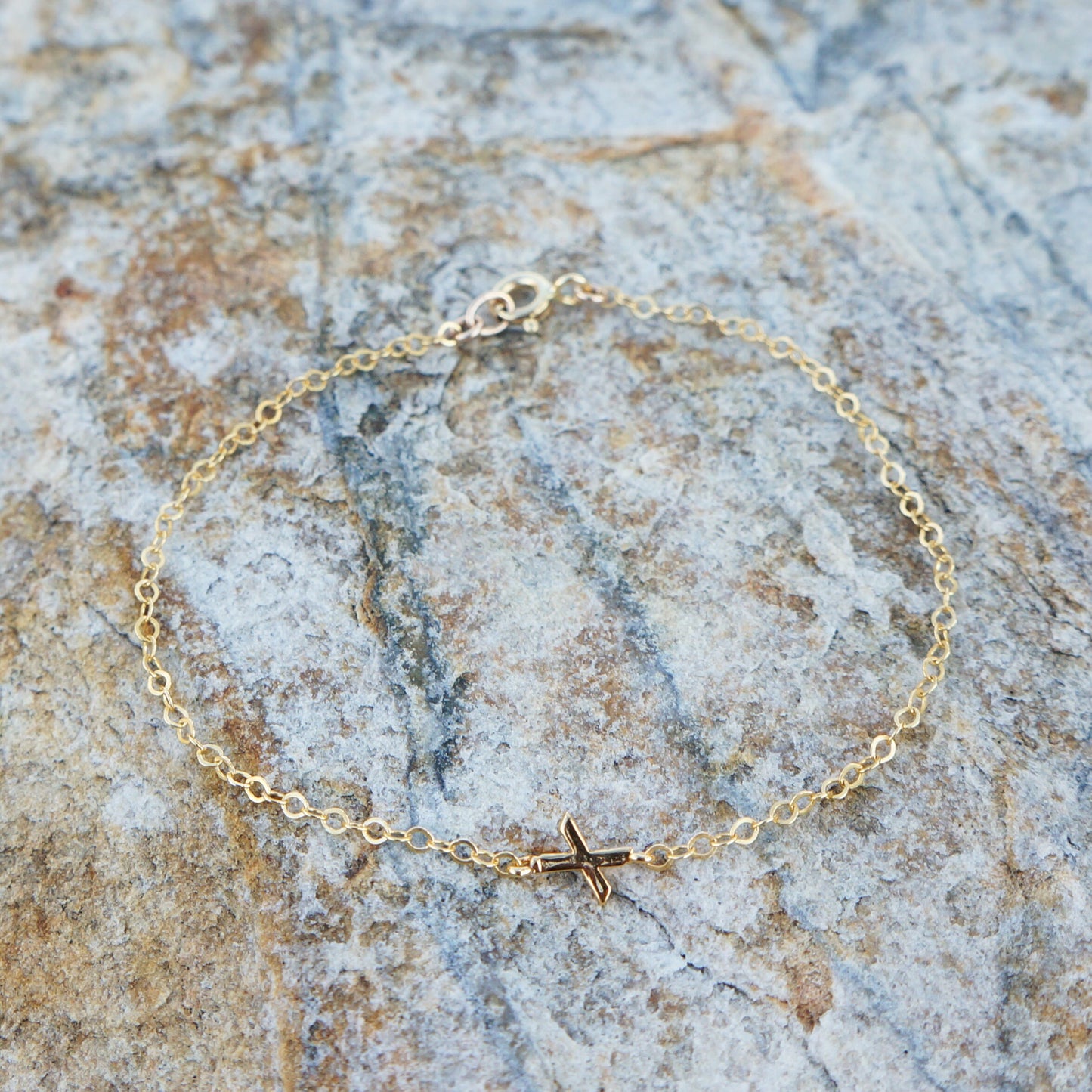 Gold Filled Tiny Initial Bracelet