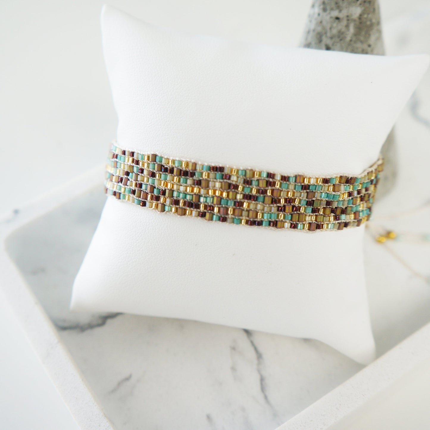 Gold Beaded Bracelet Elegant Miyuki Bracelet Adjustable Bracelet for Women One of a Kind Tiny Seed Bracelet