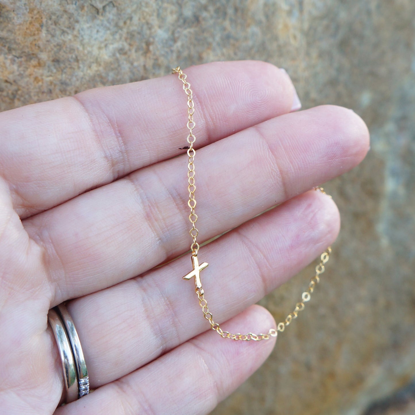 Gold Filled Tiny Initial Bracelet