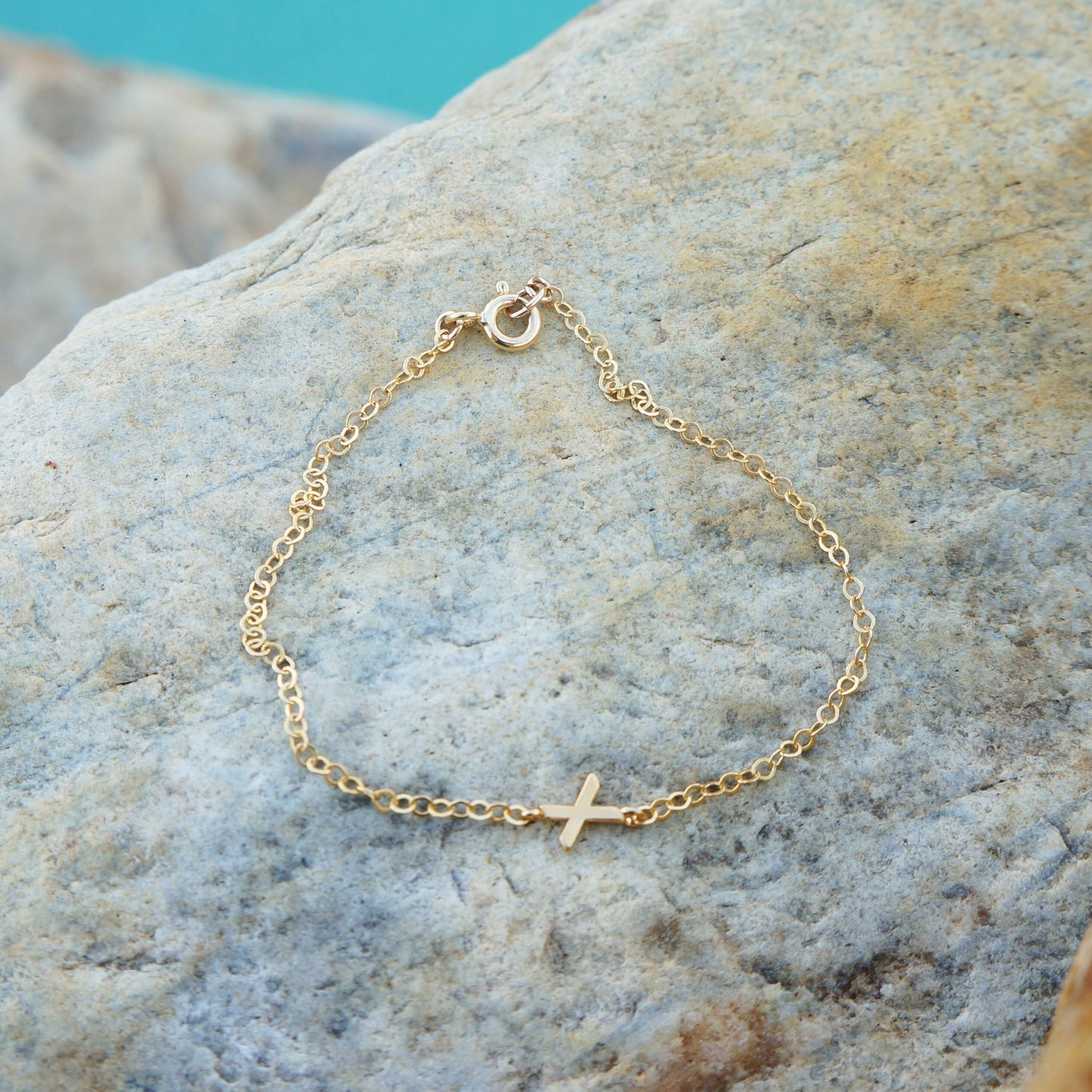 Gold Filled Tiny Initial Bracelet