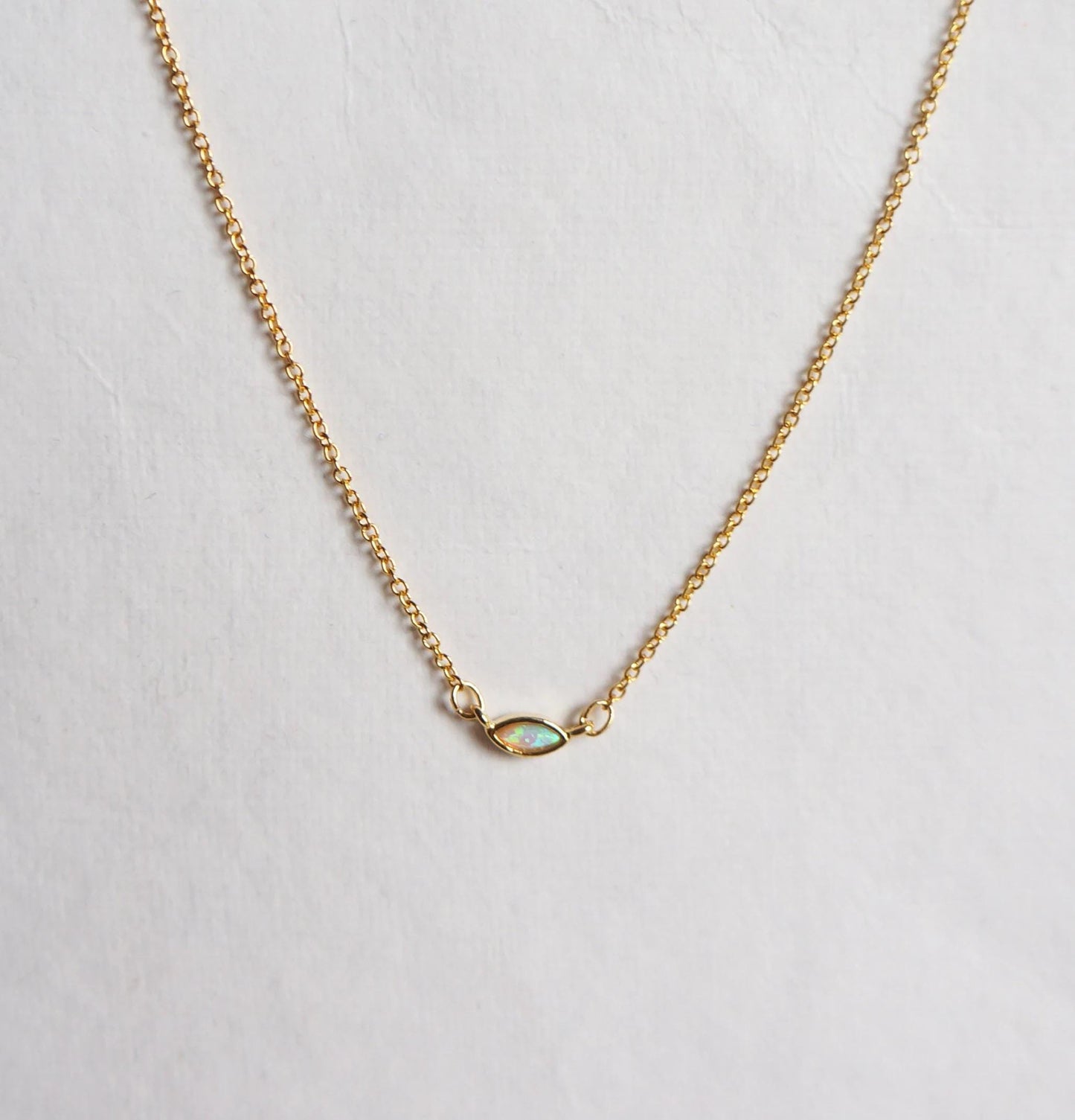 Tiny Opal Necklace Charm Necklace Minimalist Necklace Layering Necklace Gift Simple Dainty Gold Necklace for Women Tiny Necklace Choker