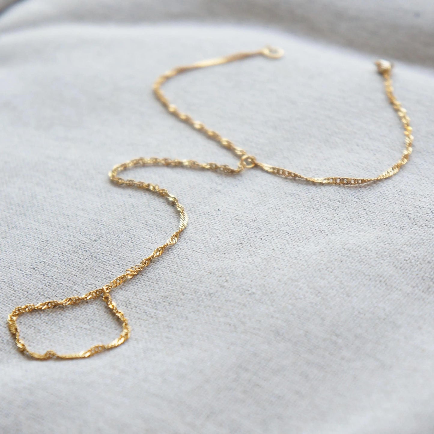 Dainty Gold Hand Chain Bracelet,