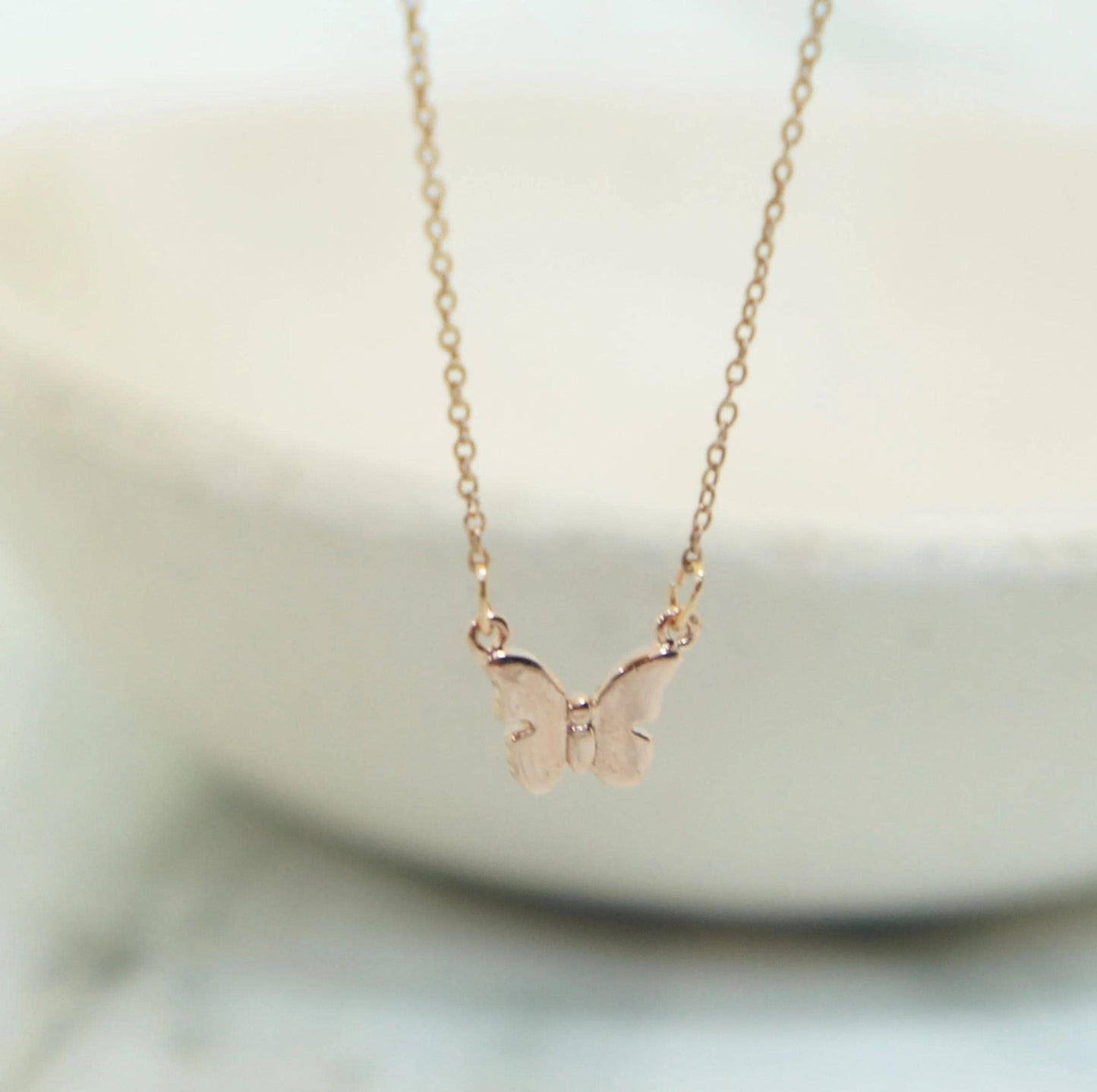 Tiny Butterfly Necklace Silver Wings Butterfly Flower Girl Gift Cute Dainty Necklace Minimalist Necklace Layered Necklace Bridesmaid Gift