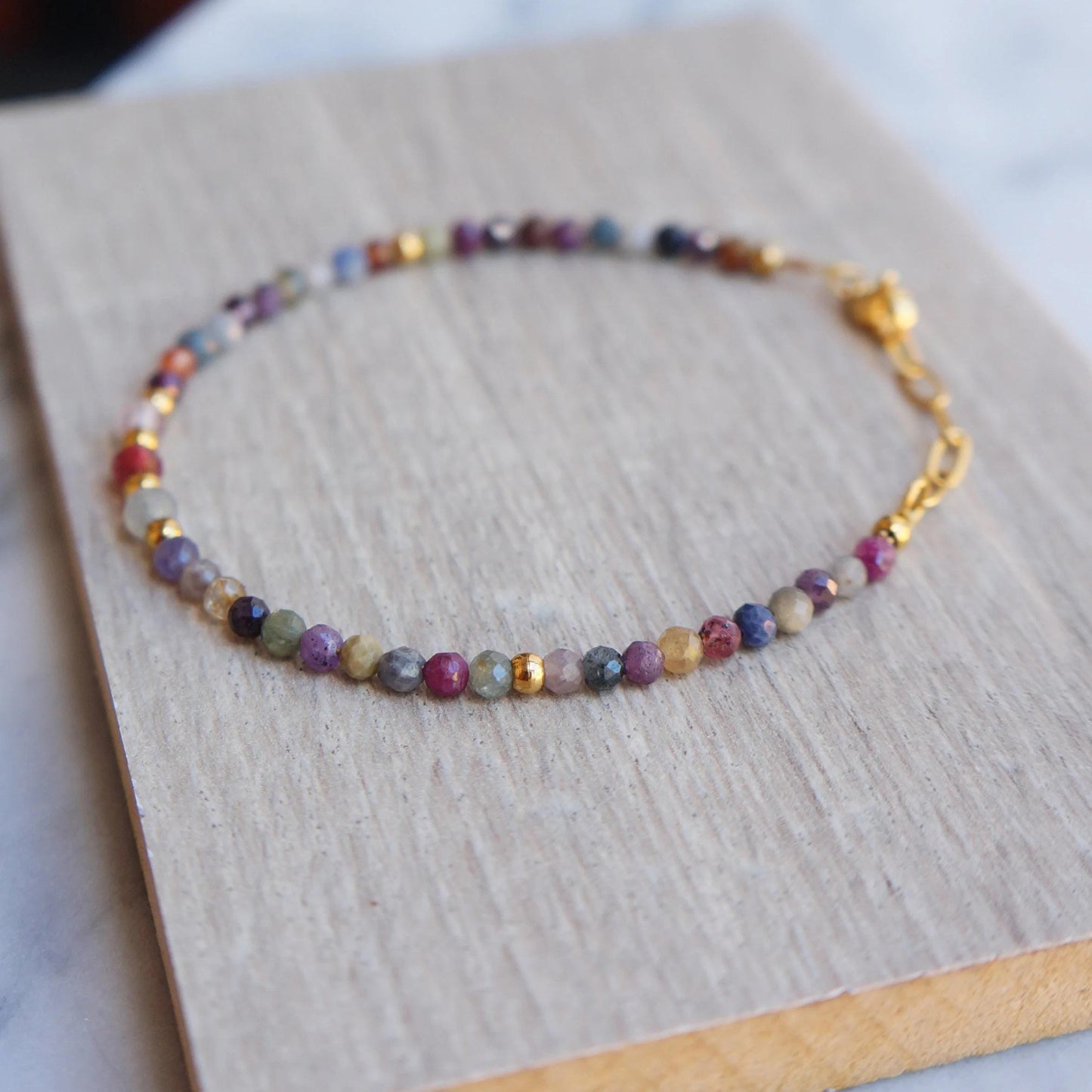 Multi Sapphire Bracelet September Birthstone Natural Burma Sapphire Tiny Stones Bracelet for Women Gift Gemstone Bracelet Genuine Sapphire