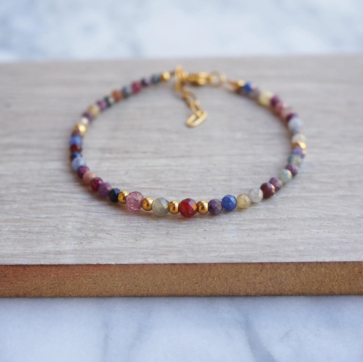 Multi Sapphire Bracelet September Birthstone Natural Burma Sapphire Tiny Stones Bracelet for Women Gift Gemstone Bracelet Genuine Sapphire