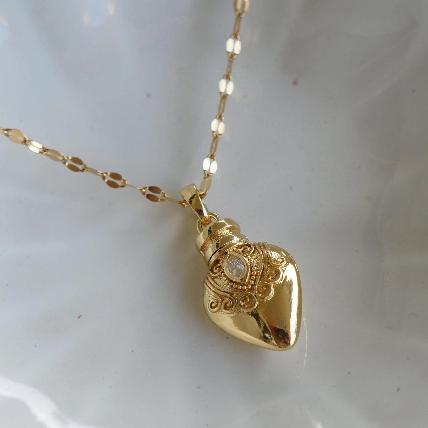 Little Gold Vial Pendant Necklace