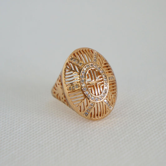 Large 18kt Gold Plated Oval Ring